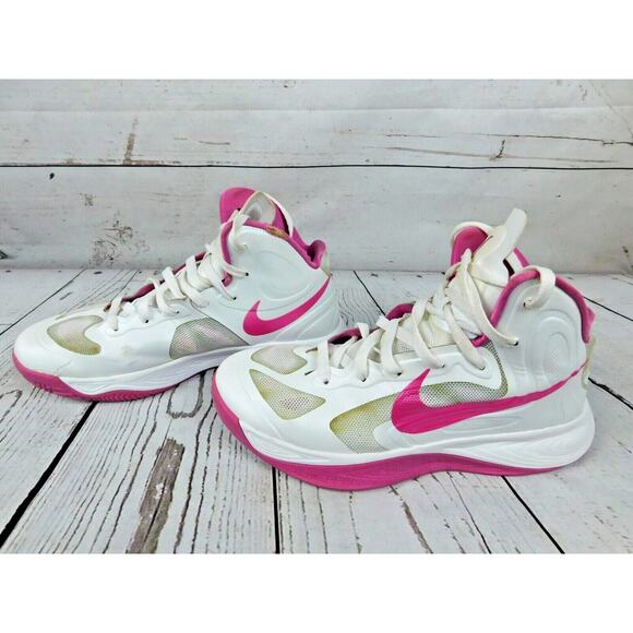 Ladies Size 10 RARE Breast Cancer Ribbon Nike Hyperfuse White/Pink 525021-101 - Picture 3 of 12